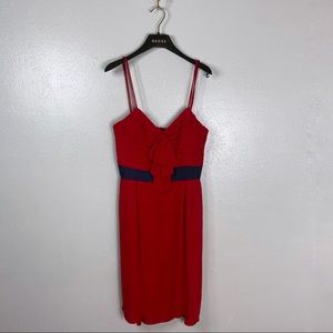 Tory Burch Red 100% Silk Ruffle Cocktail Dress, 4